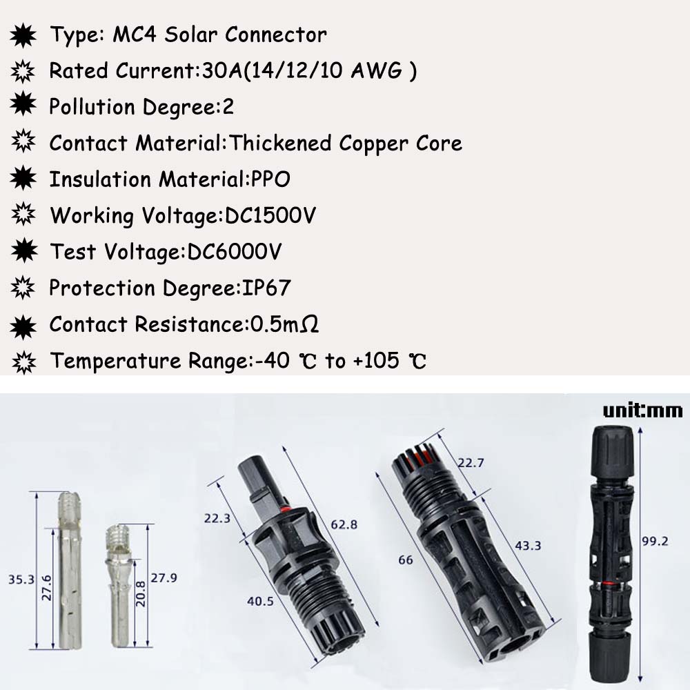 10AWG Array Output PV-Cable with Multi-Contact MC4 Connectors - VOLTAICO