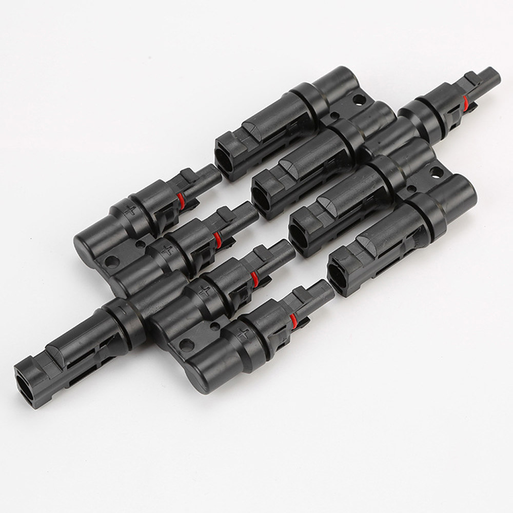 BAYM MC4 Solar Panel T Branch 4 to 1 4M/F + 4F/M Cable Connector Solar Are T4 Connectors Compatible With Mc4