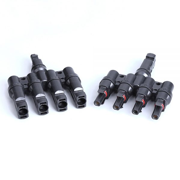 BAYM M C 4 Solar Panel T Branch 4 to 1 4M/F + 4F/M Cable Connector Solar Wire Connector T-type T4 Coupler Combiner(1 Pair)