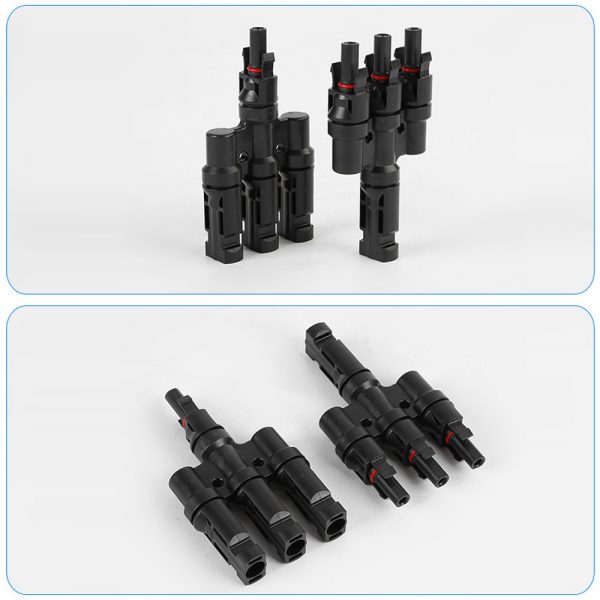 BAYM M C 4 Solar Panel T Branch 3 to 1 MMMF + FFFM Cable Connector Solar Wire Connector T-type T3 Coupler Combiner(1 Pair)