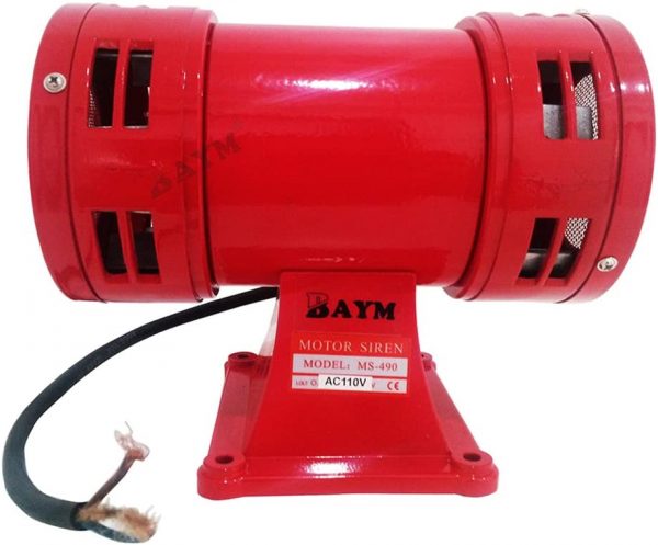 BAYM Horns Loud AC110V 125db Decibel Metal Safety Industrial Electric Motor Driven Motor Horn AlarmSiren Buzzer MS-490-1