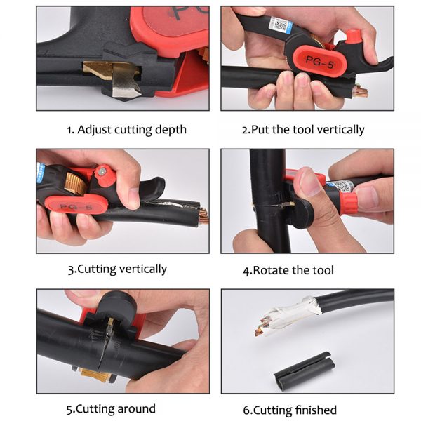 BAYM Ratchet Wheel Cable Stripper Cable Stripping Knife Cable Stripping Tool PG-5 Round Cable Skinning Tool Wire Adjustable Cutter Multifunction