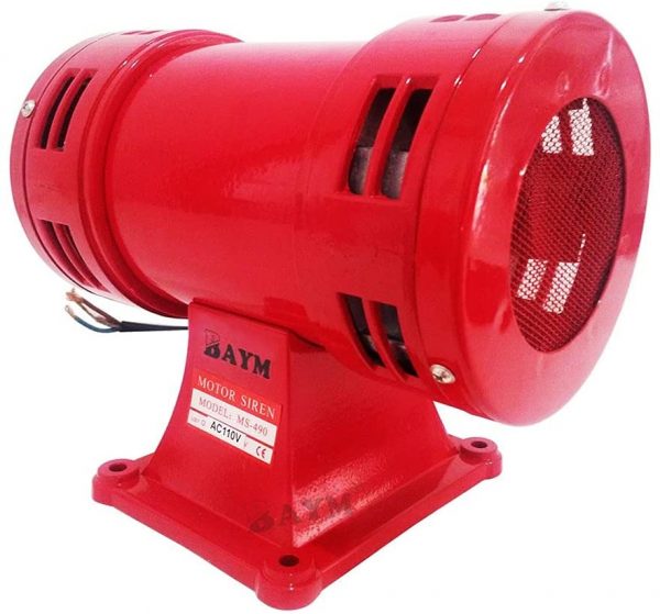 BAYM Horns Loud AC110V 125db Decibel Metal Safety Industrial Electric Motor Driven Motor Horn AlarmSiren Buzzer MS-490-1