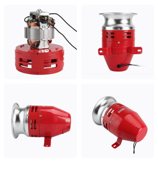 BAYM® AC110V 130db High-decibel Metal Mini Motor Horn Air Raid Siren Buzzer MS 390 Red