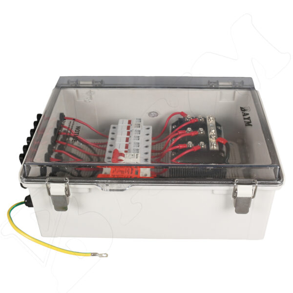 6 String Solar Combiner Box DC Solar Panel PV Junction 63A Circuit Breaker,IP65 Waterproof Fuse Lightning Protect Indicator Lock